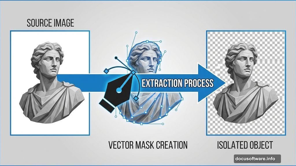 Use Pen Tool to extract statue from background completely