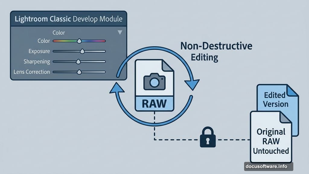 Non-destructive RAW editing in Lightroom Classic Develop module
