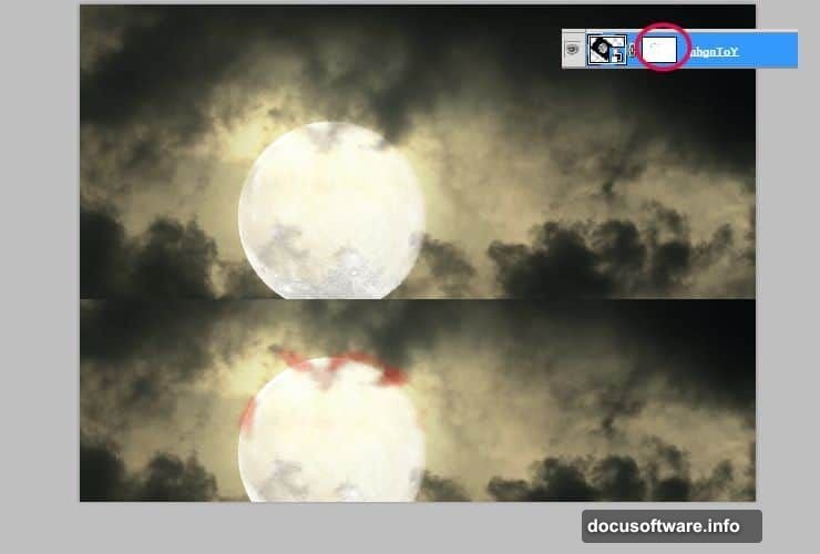 Moon stock photo blended using Screen mode removing black background