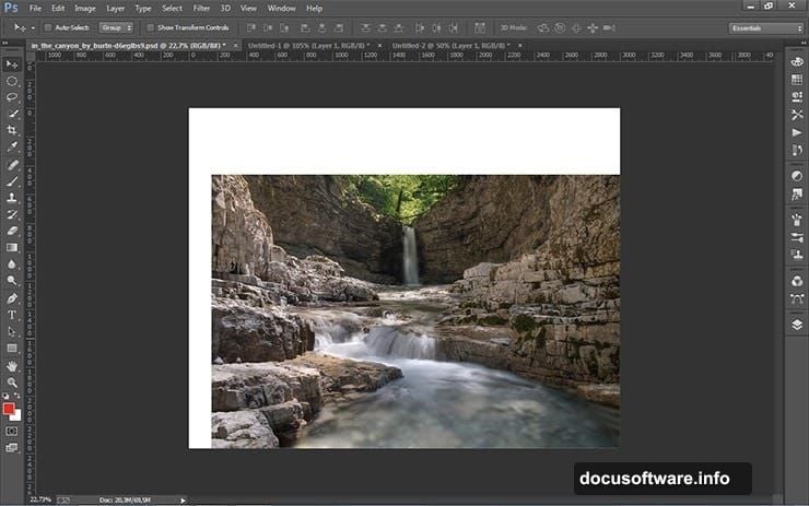 Layer masks enable seamless blending of photo manipulation landscape layers