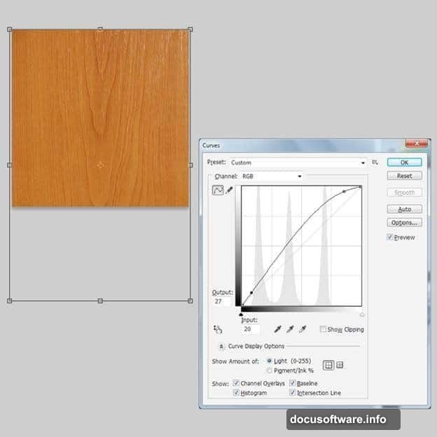 Add Noise and Motion Blur filters creating streaky wood grain texture