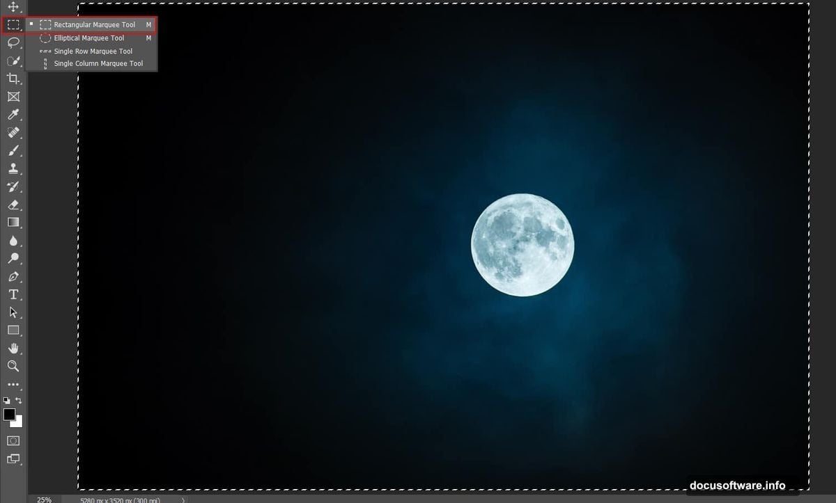 Soft Light blend mode creates a dreamy lunar halo effect