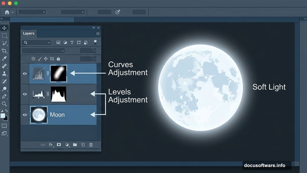 Glowing full moon composited as centerpiece of a Halloween scene