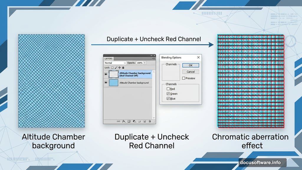 Photoshop channel blending with red channel unchecked for 3D depth