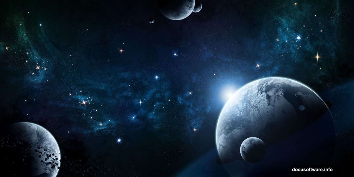 Deep blues and teals painted on pure black Photoshop canvas