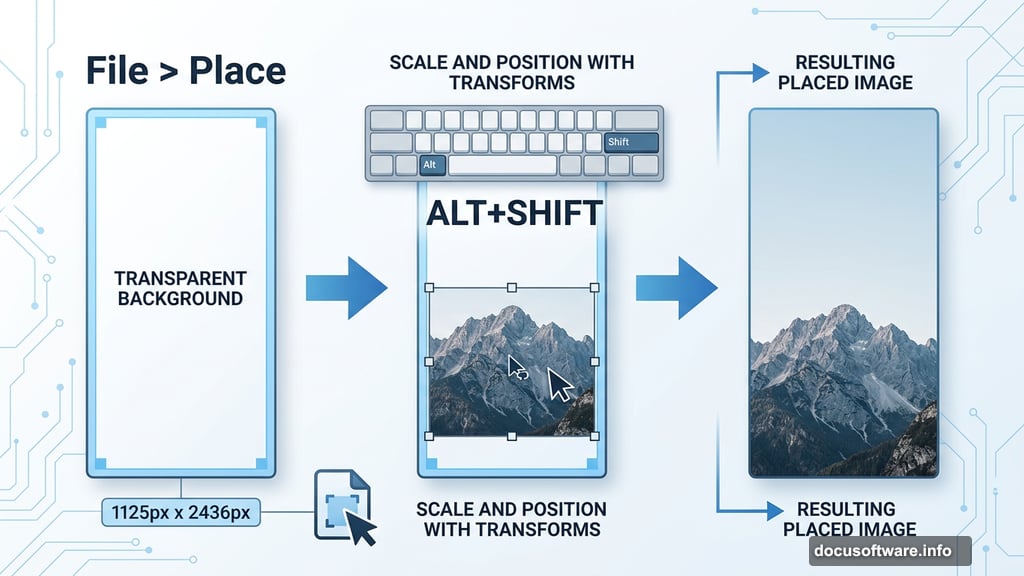 Mountains placed in bottom third of vertical Photoshop canvas