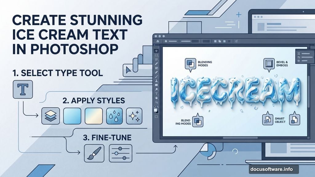 Modern minimalist illustration 2 for: Create Stunning Ice Cream Text in Photoshop