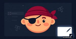 Cute cartoon pirate character drawn from scratch in Photoshop