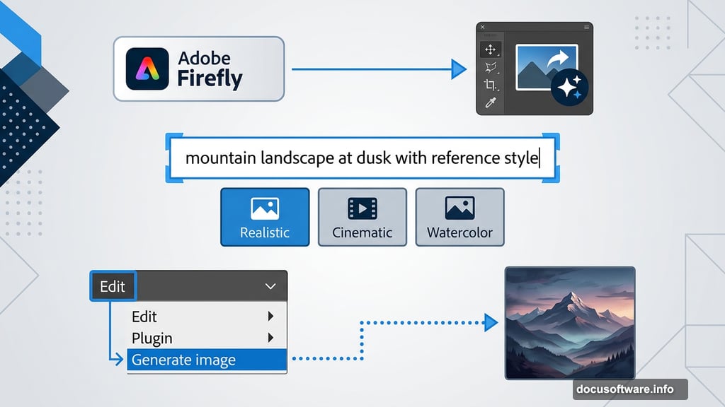 Firefly image generation accessed inside Photoshop via Edit menu