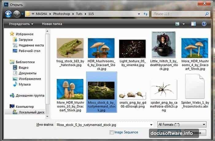Dropping in background moss image and scaling with Free Transform tool