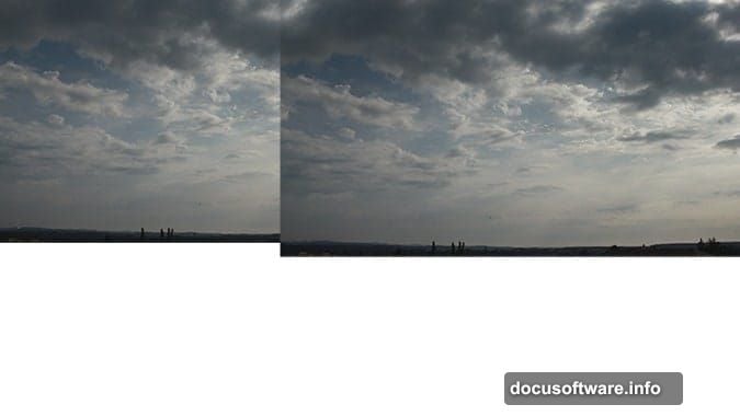 Photoshop Layers palette showing LEFT SKY RIGHT SKY and GROUND layers