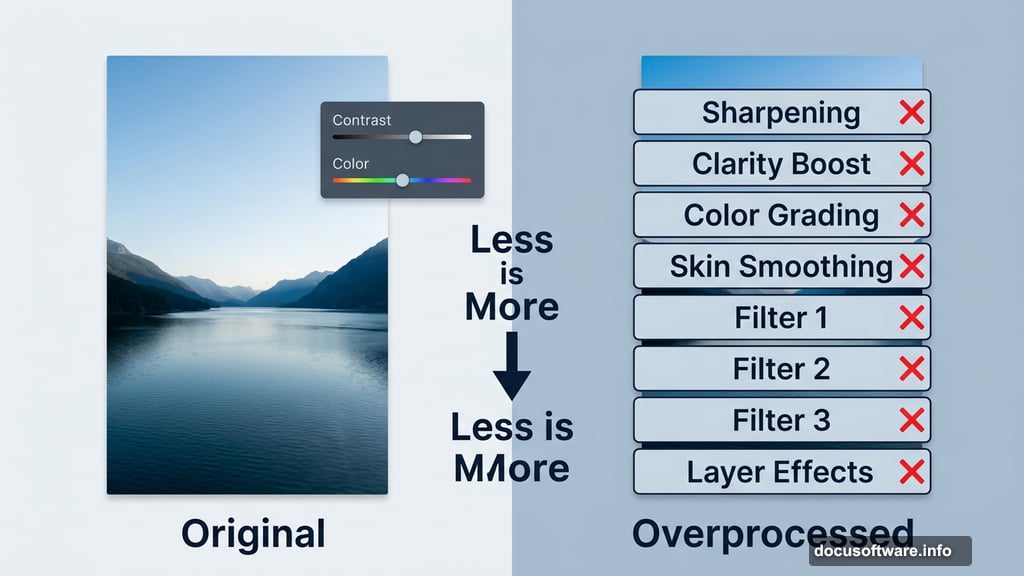 Overprocessing piles unnecessary layers and filters losing original image