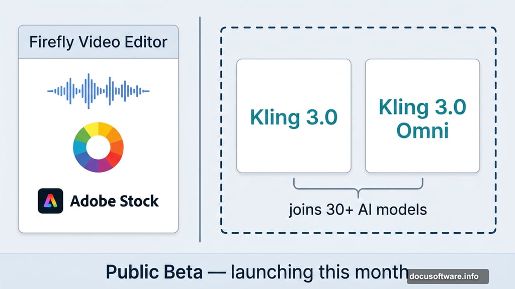 Firefly video editor updates include Kling 3.0 models and Adobe Stock integration