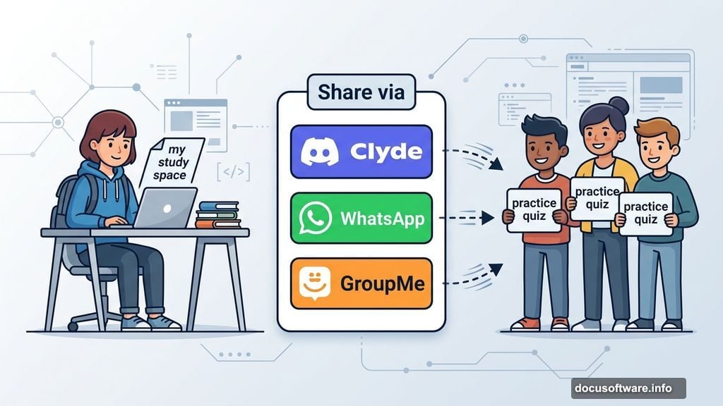 Students share practice quizzes through Discord WhatsApp and GroupMe