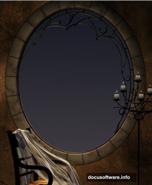 Applying particle brushes and firefly spark PNG overlays to infernal scene