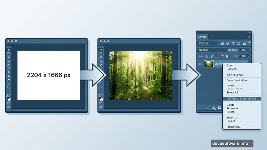 Setting up Photoshop canvas and converting background to Smart Object