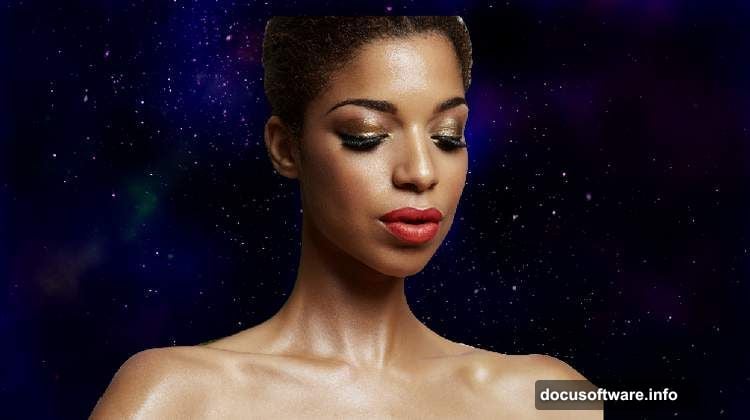 Soft and hard brushes painting layer mask to blend model into space