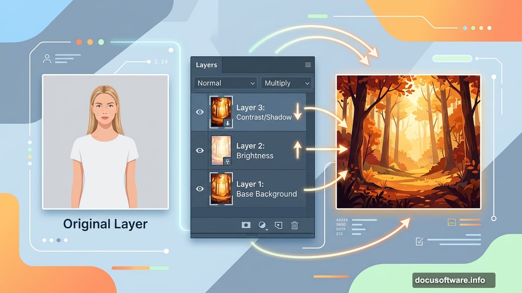 Screen and Multiply blend modes create contrast in autumn background