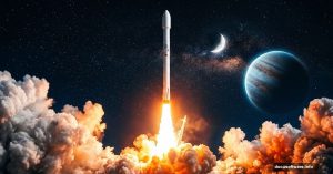 Dramatic rocket launch scene built from scratch in Photoshop
