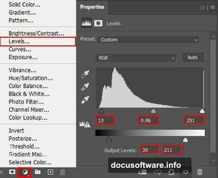 Levels and Selective Color adjustment layers darken scene for aquarium mood