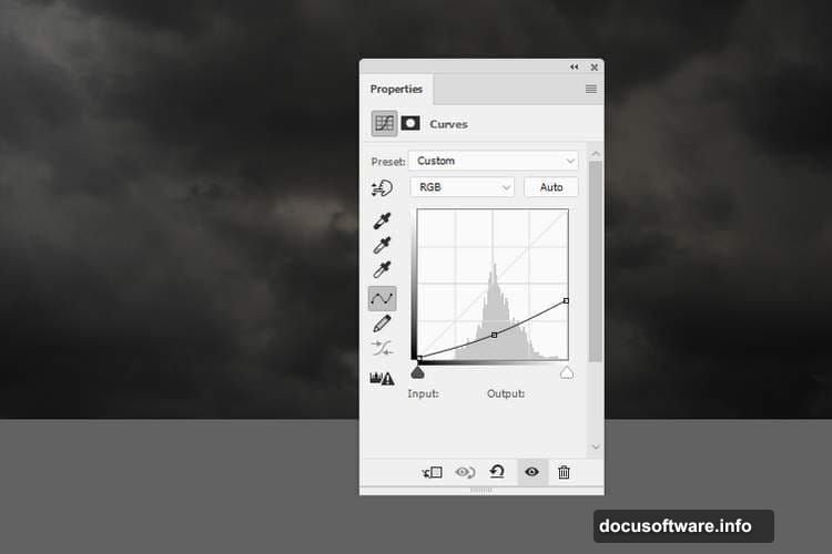 Hue/Saturation clipping mask desaturates desert to nighttime atmosphere