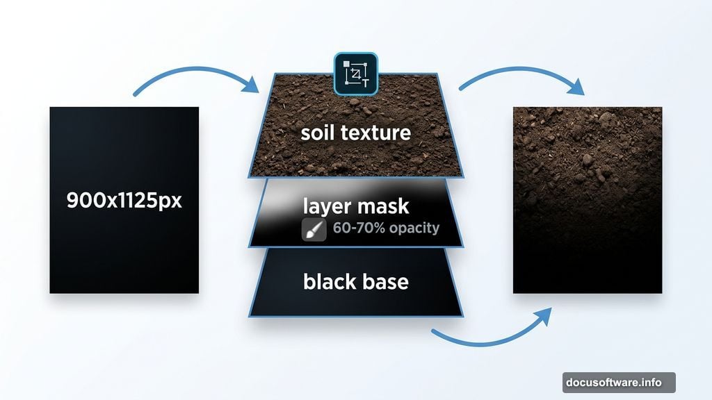 Setting up underground canvas with soil texture and layer mask blending