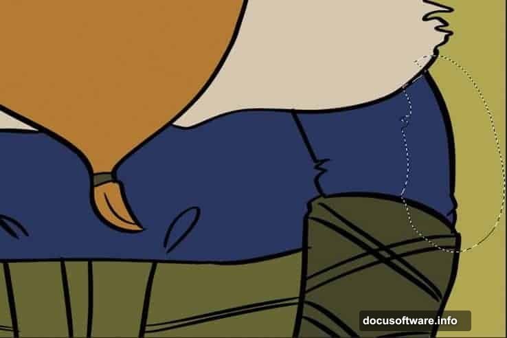 Lasso tool draws shadow shape filled with Paint Bucket Multiply mode