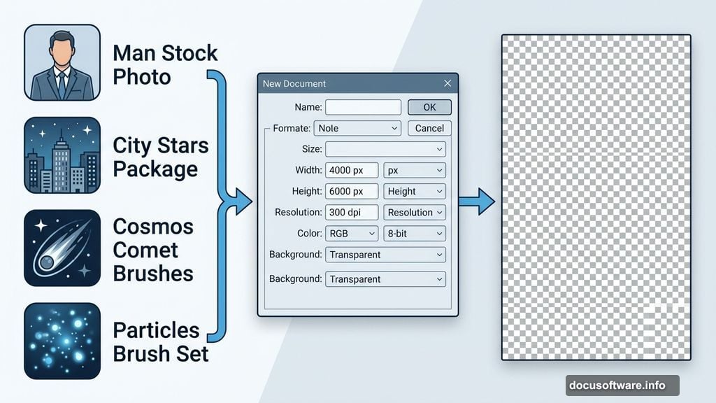 Canvas setup at 4000x6000 pixels 300 dpi with transparent background