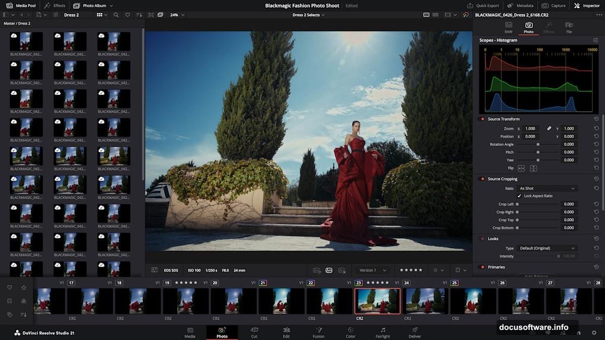 Camera tethering and node-based color grading inside DaVinci Resolve 21 Photo page