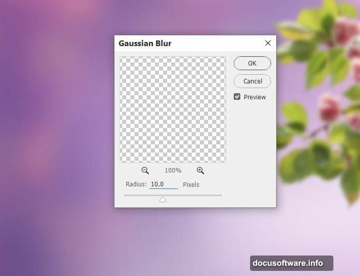 Bokeh layer set to Screen mode blurred with Gaussian Blur 66px