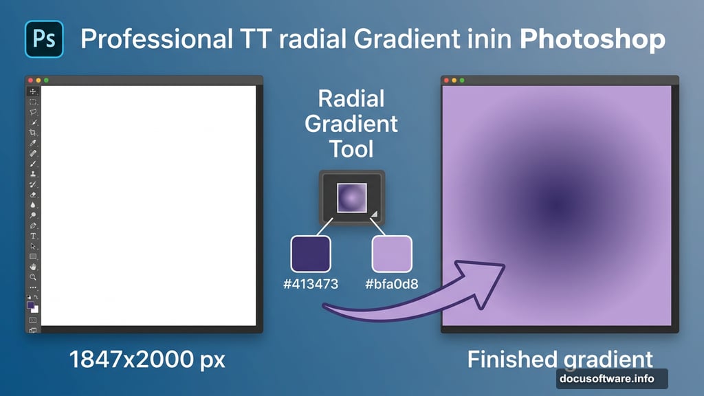 Purple radial gradient background built from deep purple and soft lilac