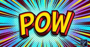 Bold 3D comic book text effect created in Adobe Photoshop