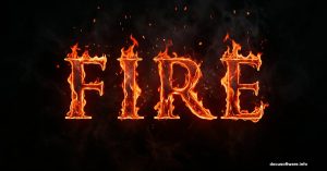 Bold cinematic letters engulfed in realistic Hollywood-style fire flames