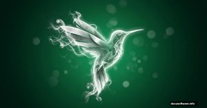 Glowing textured hummingbird built from dramatic swirling smoke effects