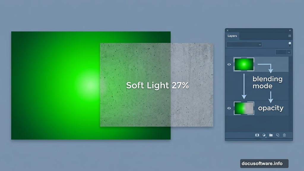 Radial green gradient background with concrete texture at Soft Light 27%